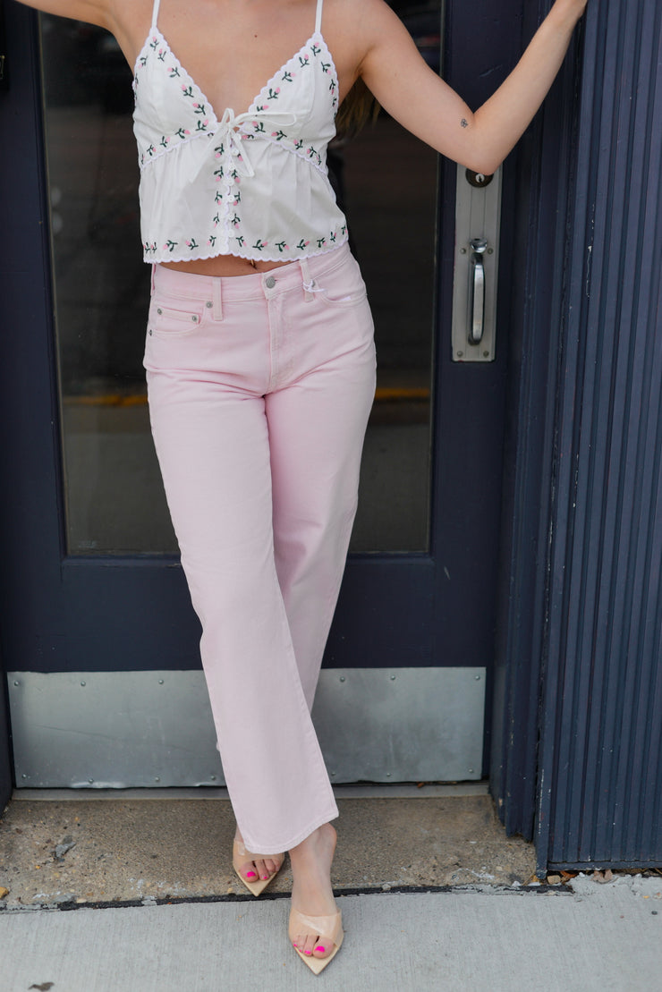 BLUSH MID RISE BOWED LEG