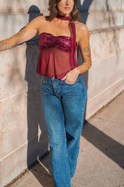 VELVET DREAMS SCARF TOP
