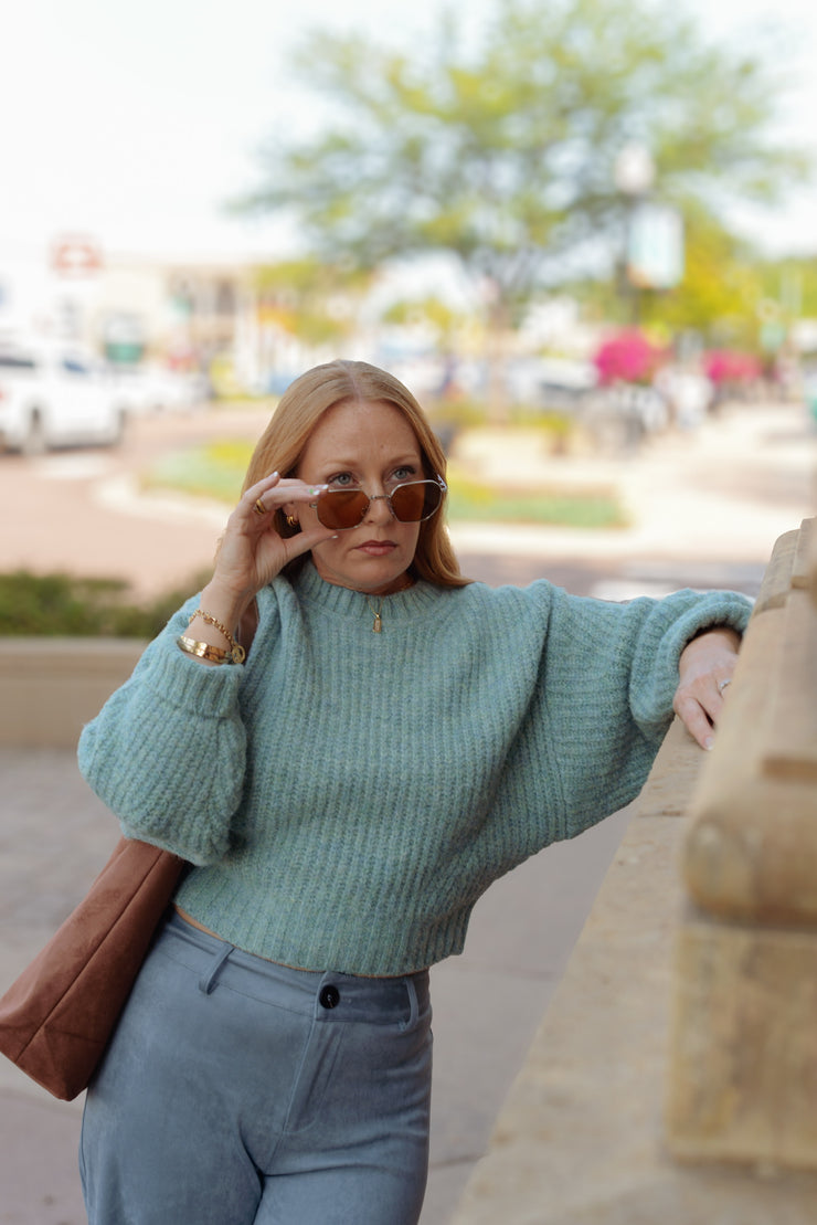 SEAFOAM KNIT SWEATER