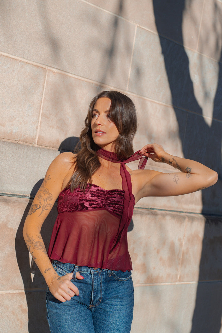 VELVET DREAMS SCARF TOP