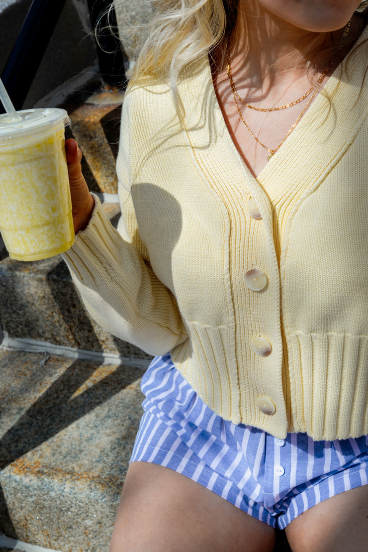 LEMON CROPPED CARDI