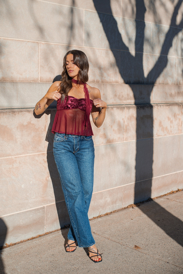 VELVET DREAMS SCARF TOP