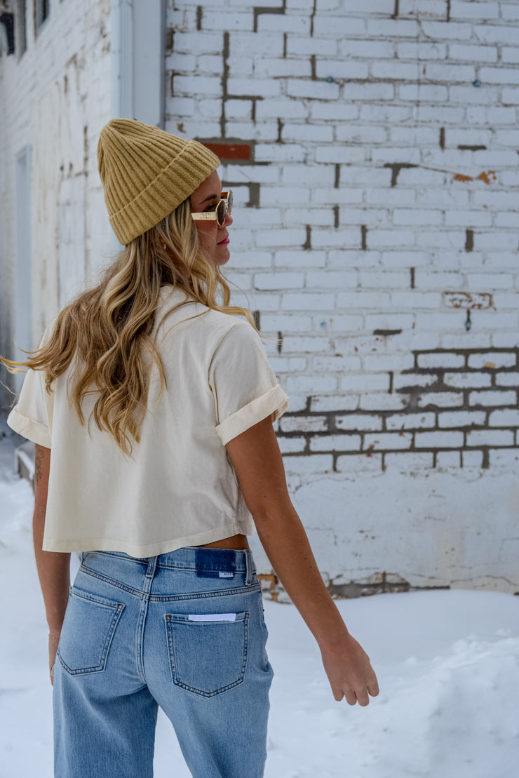 CHAMPAGNE WISHES CROP TEE