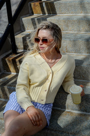 LEMON CROPPED CARDI