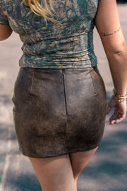 LEATHER MOMENT MINI SKIRT