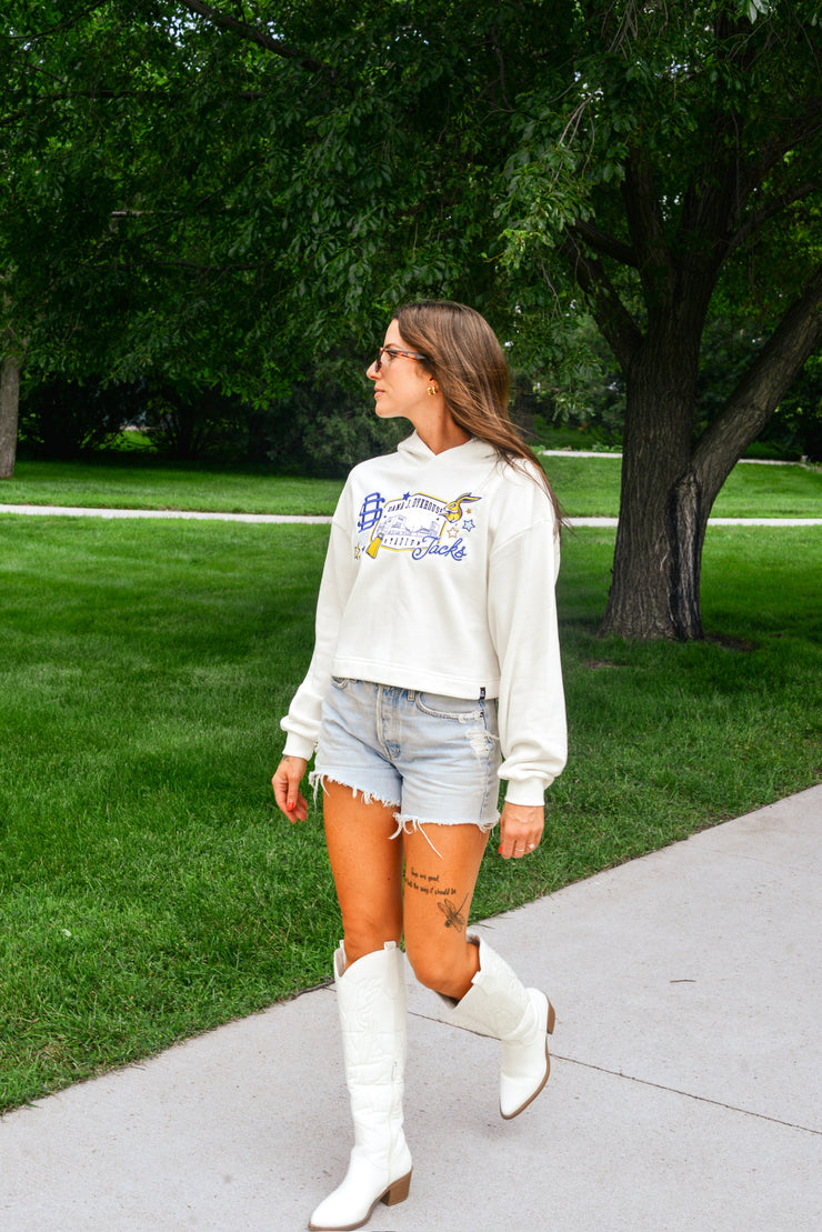 PATCHWORK CROP HOODIE