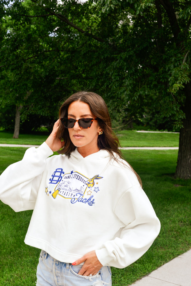 PATCHWORK CROP HOODIE