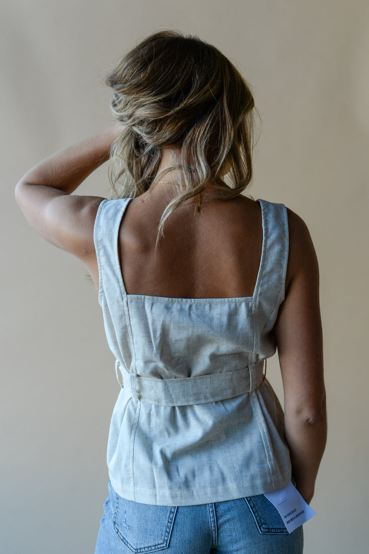 OATMEAL BELTED TANK